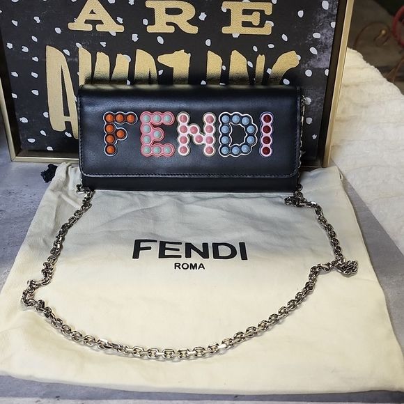 Fendi Mini studded crossbody bag/ wallet/ wristlet - Picture 3 of 14